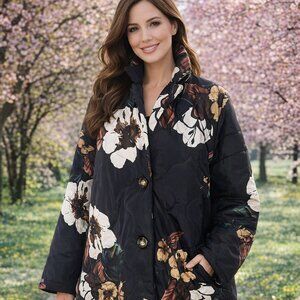 Beautiful Jacket from Italy with Floral Pattern (E17)